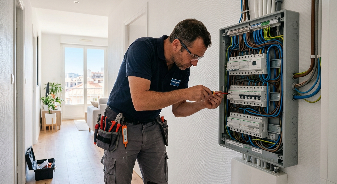 Chantier de rénovation électrique à Marseille par un artisan qualifié