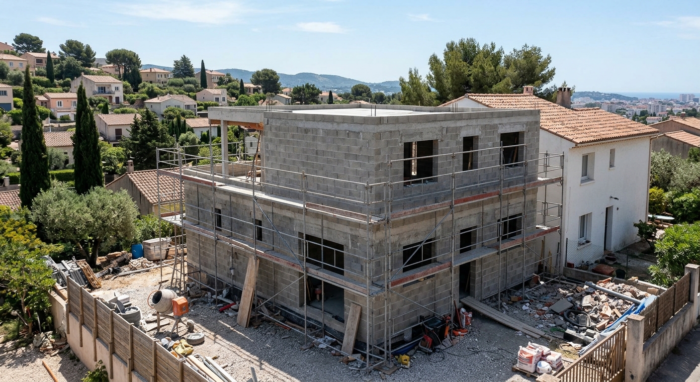 Agrandissement et extension de maison par un maçon à Saint-Barnabé Marseille